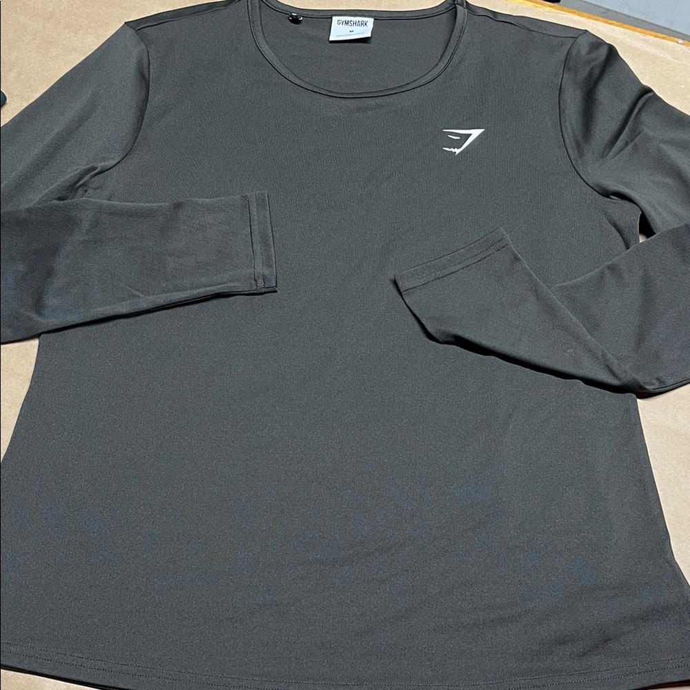 Gymshark Women’s Charcoal Long Sleeve Tee Sweat Wicking Medium